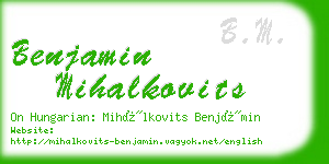 benjamin mihalkovits business card